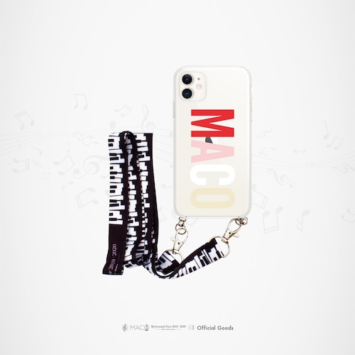 "MACO" ネックストラップ付iPhoneケース[レッド]