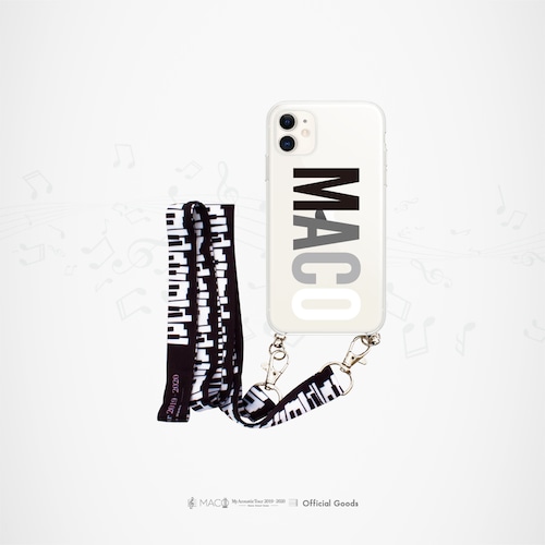 "MACO" ネックストラップ付iPhoneケース[ブラック]